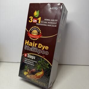 Hair Dye Shampoo, Leorx 3 In 1 Brown Color 16.9 Oz (Pack of 1) SEALED Exp 2/28